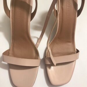 NEW ASOS Nude Pink Ankle Strap Heels, Sz UK 6.5